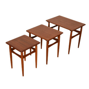 3 Danish Modern Teak Rectangular Nesting Table Set