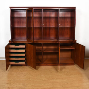 2-Piece Danish Rosewood Storage | Display Cabinet