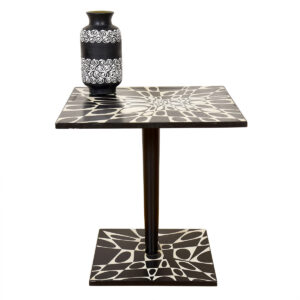 Mid Century Mod 70s Black-and-White Perspective ‘Pop Art’ Accent Table