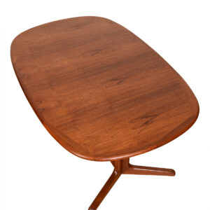 Danish Modern Teak Expanding Dining Table with Pedestal Base