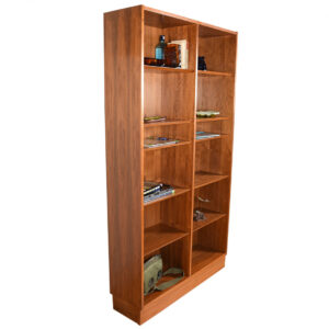 Danish Modern Teak 42″ Tall Bookcase w: Adjustable Shelves