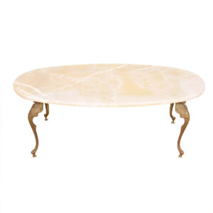 Oval MCM Marble-Topped Coffee Table