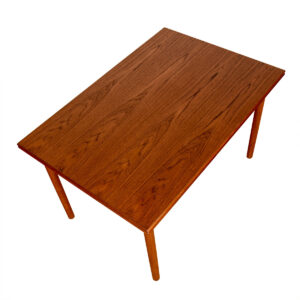Small Danish Modern (49″ x 33.5″) Teak Expanding Dining Table