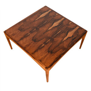 Large Danish Modern Rosewood Square Coffee Table