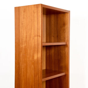 Tall Thin Danish Modern Teak Adjustable Bookcase