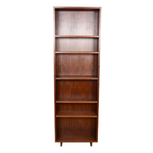 Mid Century Modern Walnut Super-Thin Tall Compact Bookcase