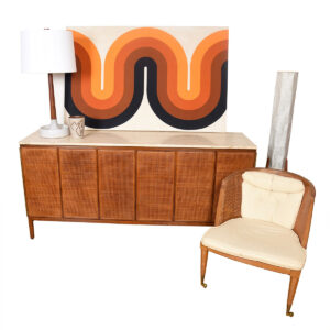 The Calvin Group by Paul McCobb — Travertine + Cane Credenza | Buffet | Sideboard
