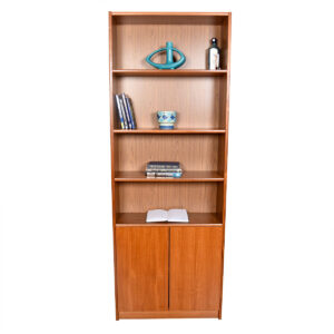 Danish Modern Teak Bookcase w: Closed Storage