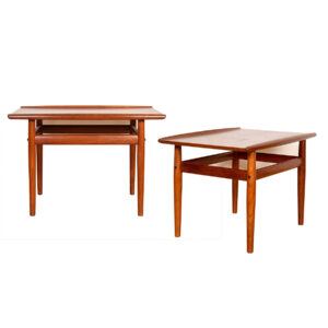Grete Jalk Teak Accent Table with Raised Lip Top — 1 Available