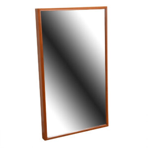 Nice-Thick Danish Teak Framed Rectangular Mirror w. Beveled-Edge