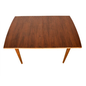 Walnut Mid-Century Modern Concave Edge Expanding Dining Table