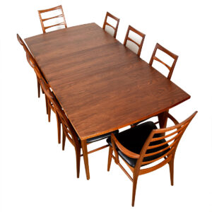 MCM Convex-Edge Expanding Rectangular Walnut Dining Table