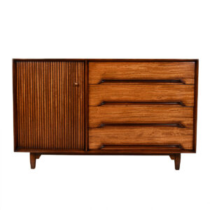 Exotic Mindoro Wood Cabinet by Milo Baughman for Drexel Perspective 1951.