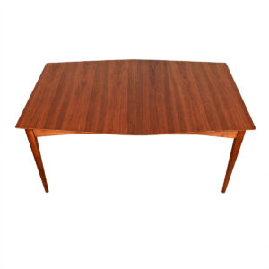 Unique Shape Mid-Century Modern Expanding Dining Table in Walnut
