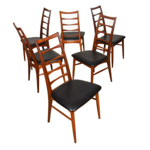 Danish Modern Teak Koefoeds Hornslet Set of 6 Side Dining Chairs