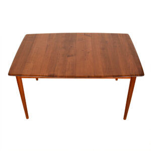 Solid-Teak Danish Modern Expanding Dining Table by Johannes Aasbjerg
