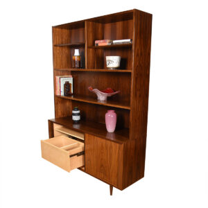 2-Piece Danish Rosewood Bookcase | Office Organizer | Display Cabinet