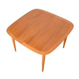 Square-to-Rectangular Mid Century Dining Table w: 2 Leaves