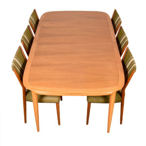 Square-to-Rectangular Mid Century Dining Table w: 2 Leaves