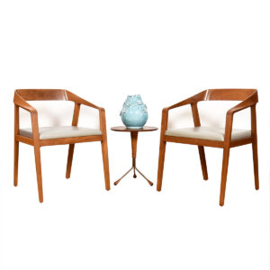 Pair of Vintage “Full Twist” Arm Chairs by Knoll in Walnut