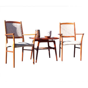 Pair of Danish Teak Accent | Dining Chairs with Arms