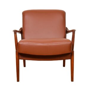 Tove & Edvard Kindt-Larsen Lounge Chair — Danish Teak Frame + Leather Cushions