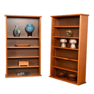 The Slim Line — Petite Teak Bookcases Stackable or Stand Alone w: Adj Shelves