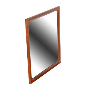 Square Danish Teak Mirror with Beveled Frame by Aksel Kjersgaard