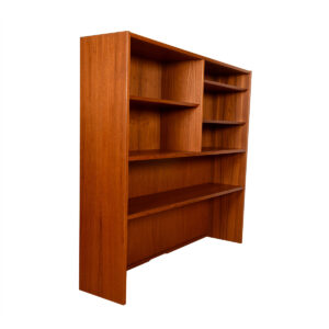 Danish Teak Open Adjustable Shelf Bookcase | Display Top