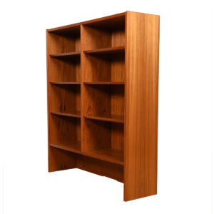 Stackable – or stand alone – 42″ Danish Teak Adjustable Shelf Bookcase