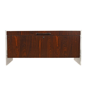 Modernist Rosewood + Lucite Cedar-lined Blanket Chest by Lane