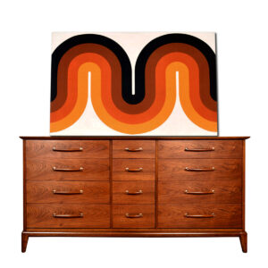 12-Drawer Mid Century Modern Walnut Dresser
