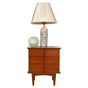 MCM Walnut Nightstand with Sculptural Pulls and Details