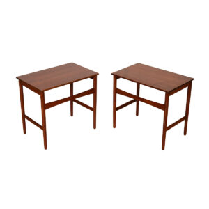 Pair of Thin Danish Modern Solid-Teak Accent | Side Tables