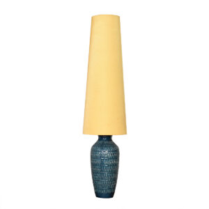 MCM Blue Glyph Lamp w. Extra-Tall Conical Shade