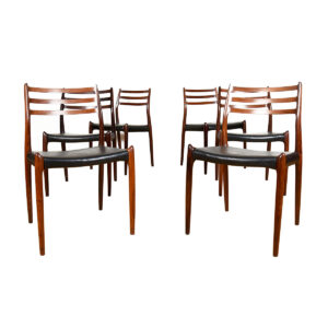 Niels Moller Danish Horn Chairs in Beautiful Brazilian Rosewood Model 78