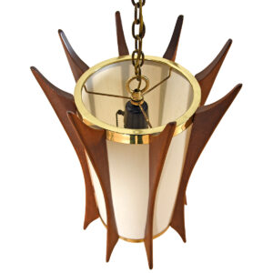 MCM Modeline Walnut Hanging Light Fixture in the Style of Adrian Pearsall