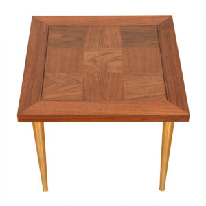 Walnut Marquetry Top Accent | End Table 18″ Square