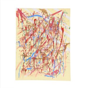Modernist Splatter Painting in Primary Colors