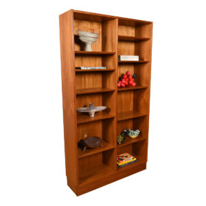 Danish Teak 42″ Bookcase w: Adjustable Shelves