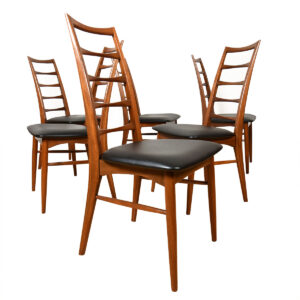 Danish Walnut Koefoeds Hornslet Set of 6 Side Dining Chairs