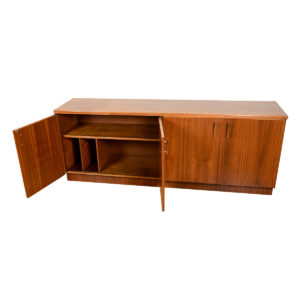 Shallower Than Most 17.25″ American Modernist Walnut Sideboard | Bar Cabinet