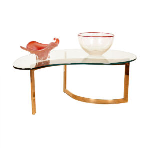 Ultra ’80s Mid-Sized Biomorphic Glass Top + Sculptural Brass Base Coffee Table