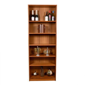 Danish Modern 83″ Tall Teak Bookcase with Adjustable Shelves