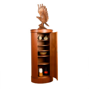 Johannes Sorth Danish Modern Teak Multi-Functional Pedestal Cabinet | Locking Bar