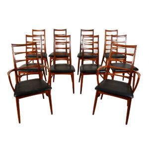 Set of 10 (2 Arm + 8 Side) Danish Modern Teak Koefoeds Hornslet Dining Chairs