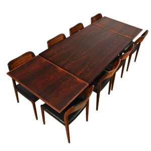 Omann Junn Exquisite Mid-Sized Danish Modern Rosewood Expanding Dining Table