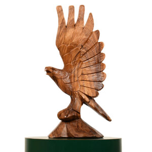Large Vintage Hand Carved Wooden Sculpture of an Eagle