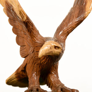 Vintage Hand Carved Wooden Sculpture of an Eagle