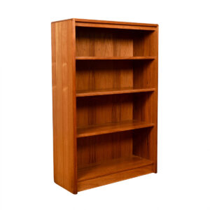 Bullnose Corners + Adjustable Shelves — Danish Modern Bookcase in Teak